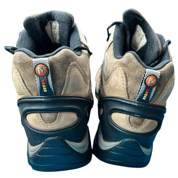 MERRELL Pulse II Goretex Mid Smoke Men's Hiking Boots size 14Tan /Black Preowned - Picture 4 of 5